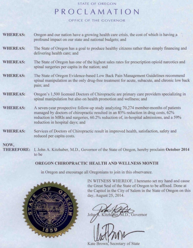 oregon-governors-proclamation-october-2014-chiropractic-health-and-wellness-month